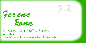 ferenc rona business card